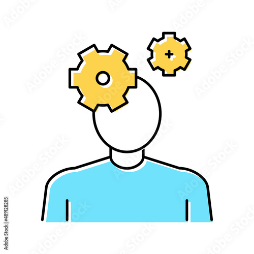 autism psychological disease color icon vector illustration