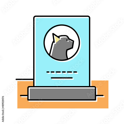 cat dead pet monument color icon vector illustration