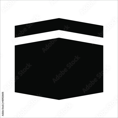 kaabah icon design, mecca ka'bah. vector illustration for islamic event, web, print or pictogram assets, hajj, umrah, ramadan kareem, ied mubarak