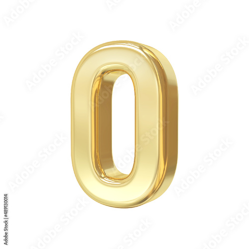 Number 0 Gold 3d luxury