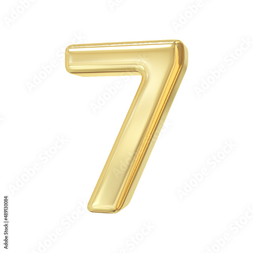 Number 7 Golden 3d luxury