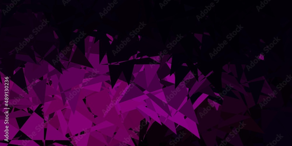 Fototapeta premium Dark pink vector template with triangle shapes.