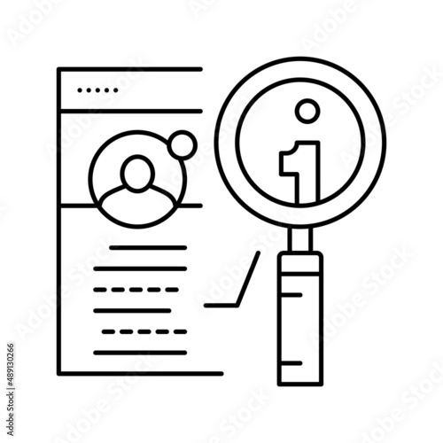 kyc account financial information line icon vector illustration