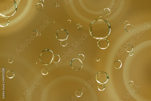Soap bubbles with brown background for text and advertising..