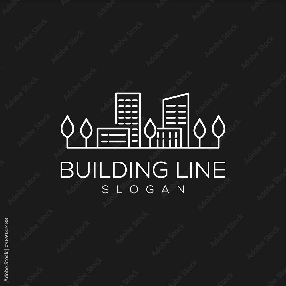 
Abstract city building logo design concept. Residential, apartment and city landscape icon symbol.