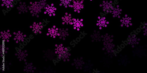 Dark pink vector texture with disease symbols.