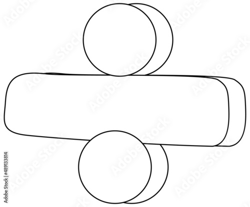 Mathematics division symbol doodle outline for colouring
