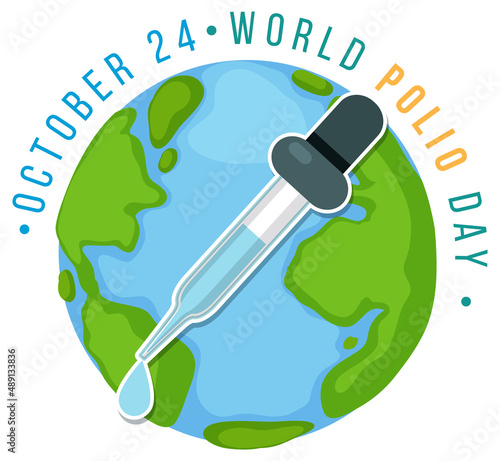World Polio Day Occtober 24 typography design
