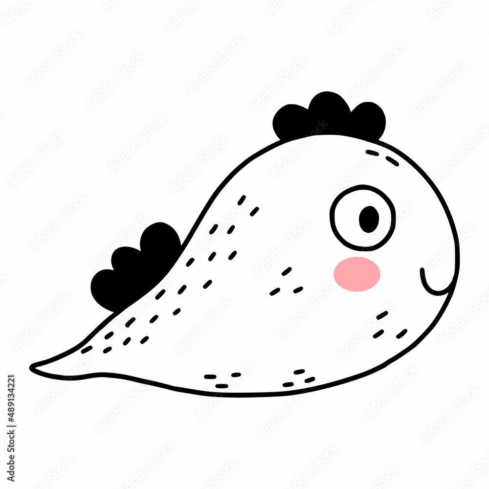 Cute monster snail. Vector doodle illustration. Contour drawing for baby. Coloring book. Cute monster snail. Vector doodle illustration. Contour drawing for baby. Coloring book.