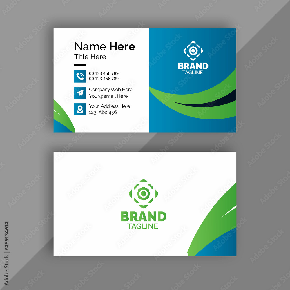Double-sided modern, minimal, creative, unique, stylish luxury Company business card design template