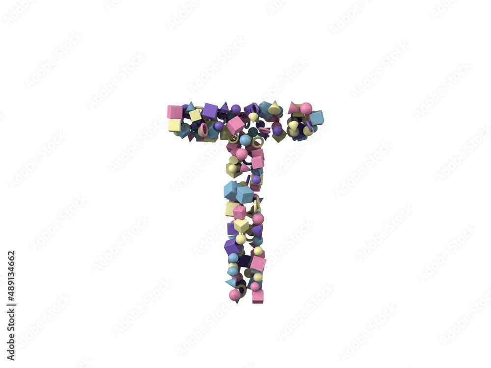 Shape Themed Font Letter T