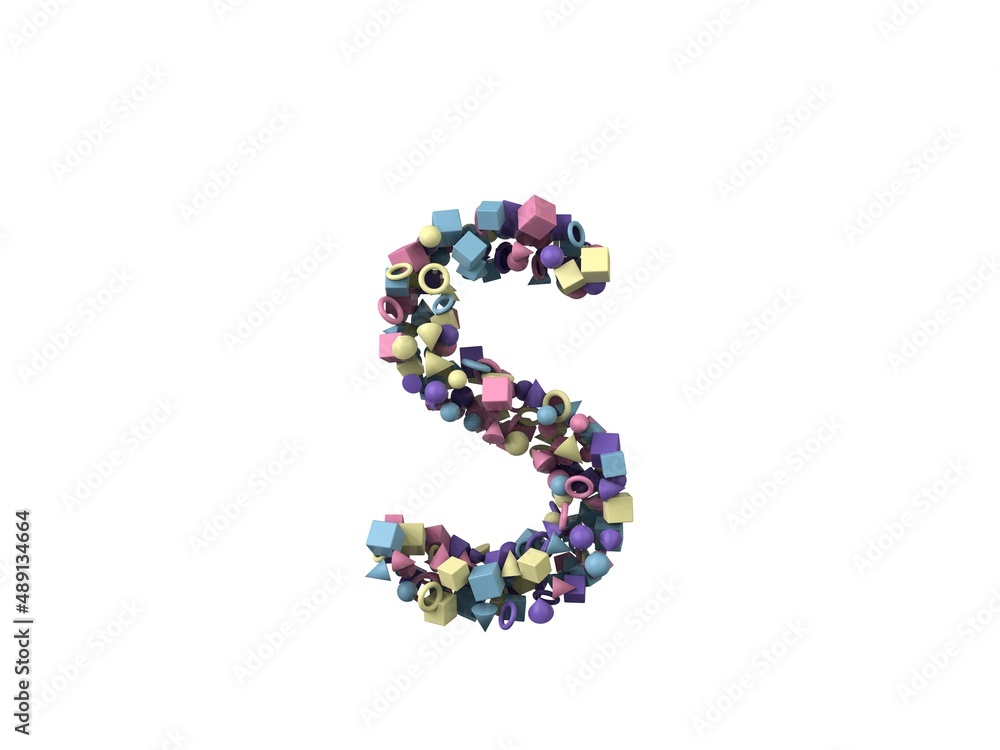 Shape Themed Font Letter S Shape Themed Font Letter S