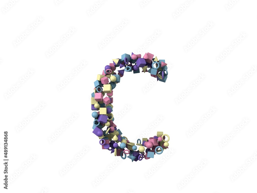 Shape Themed Font Letter C