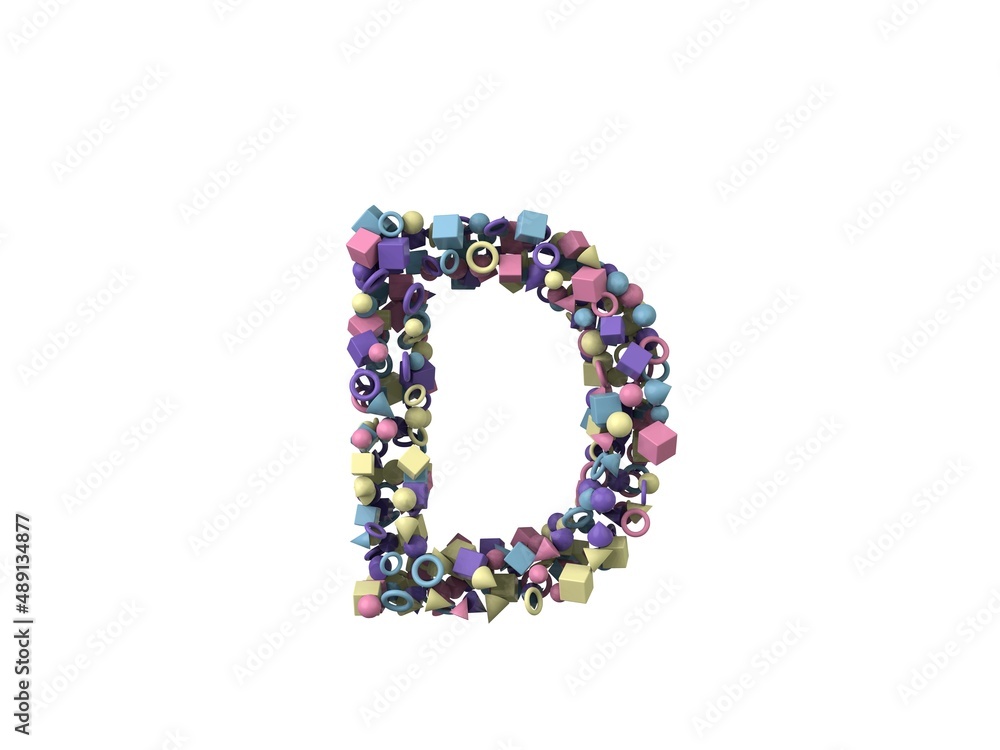 Shape Themed Font Letter D Shape Themed Font Letter D