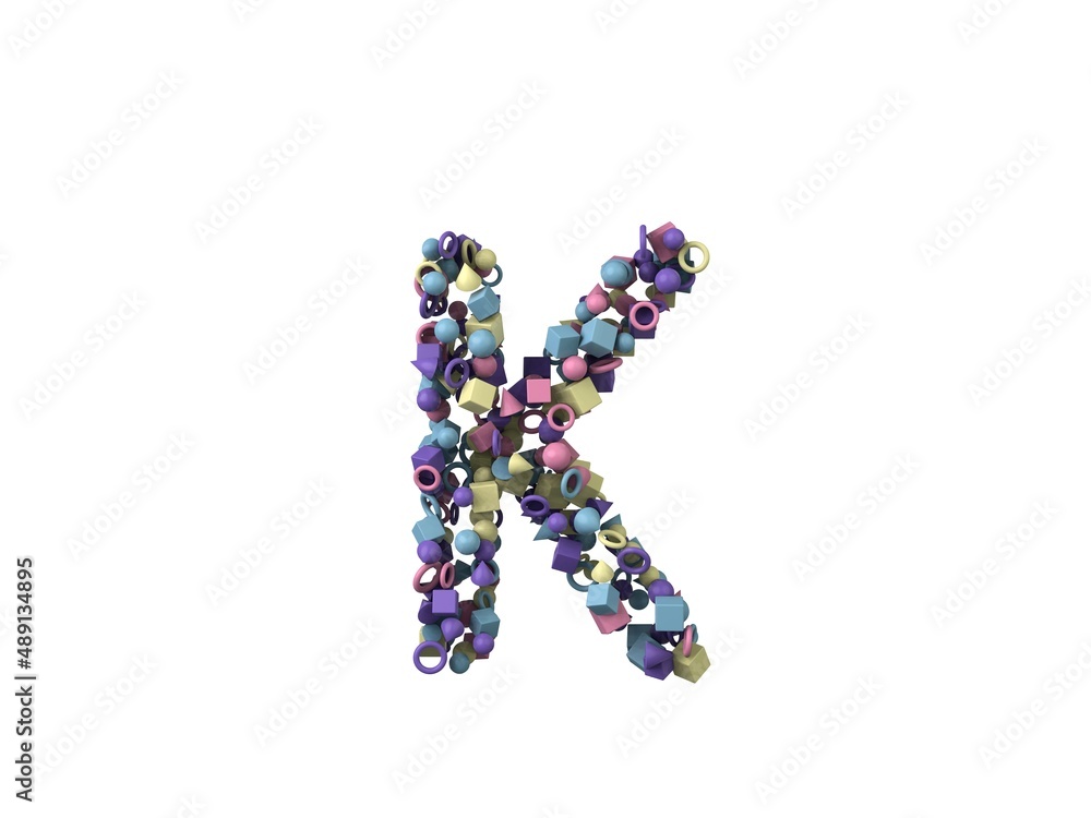 Shape Themed Font Letter K Shape Themed Font Letter K