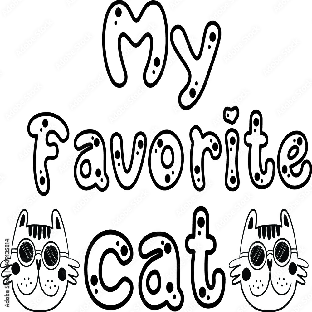 Fototapeta premium Cat T-shirt and SVG Design 