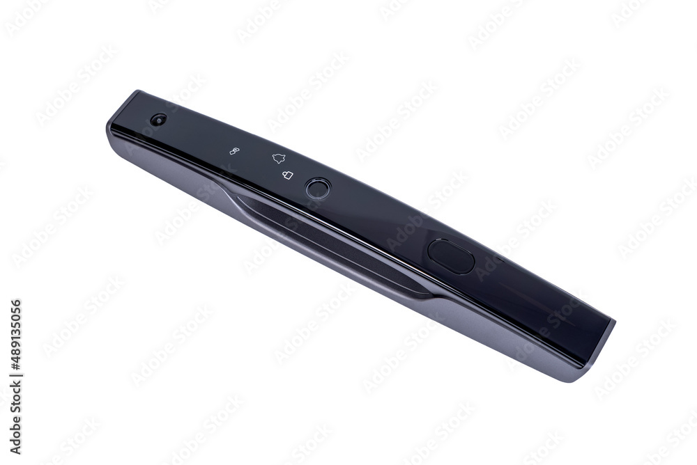 A matte metal Intelligent lock on a white background A matte metal Intelligent lock on a white background