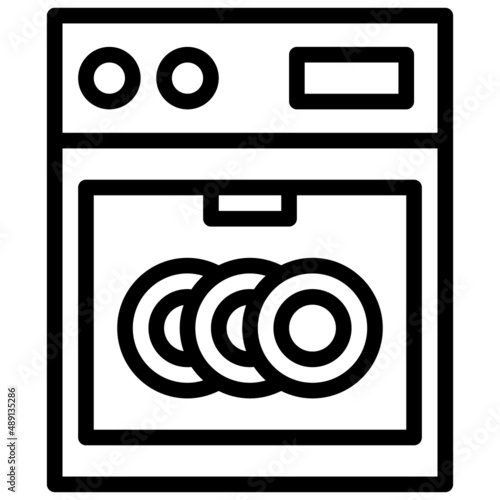 DISWASHER line icon,linear,outline,graphic,illustration