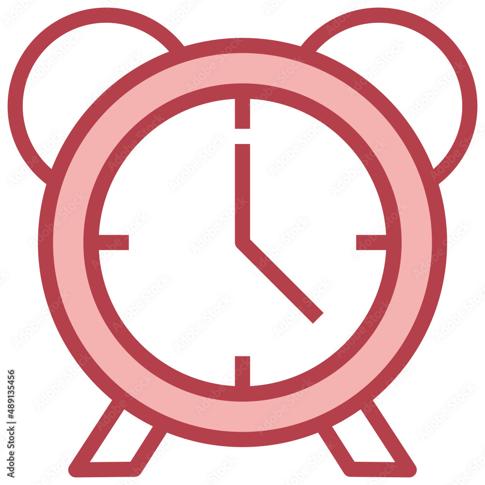 ALARM CLOCK red line icon,linear,outline,graphic,illustration ALARM CLOCK red line icon,linear,outline,graphic,illustration