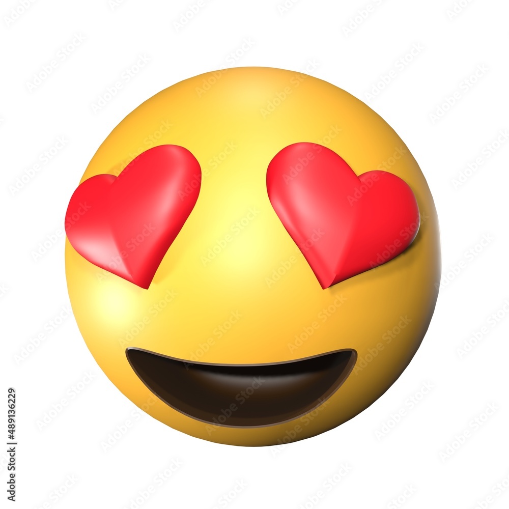 3D Heart Eye emoticons that look cute and cool 3D Heart Eye emoticons that look cute and cool