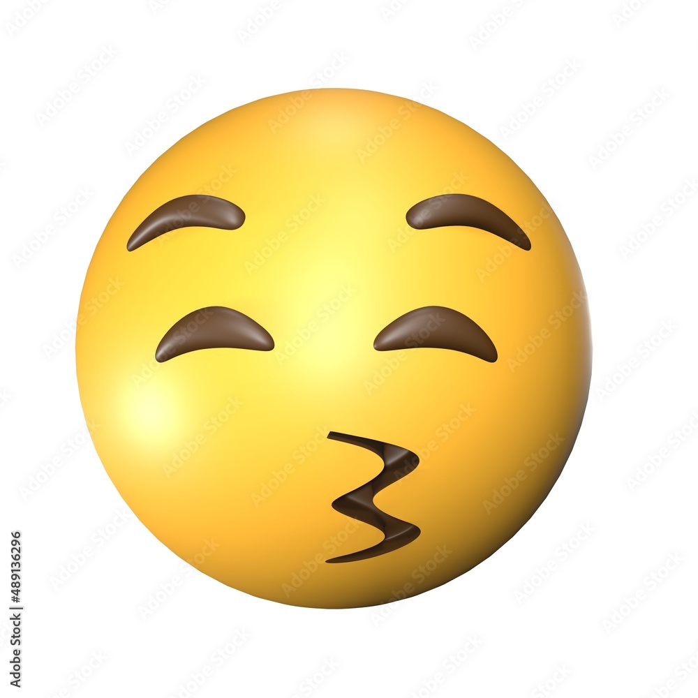 Fototapeta premium 3D Kiss emoticons that look cute and cool