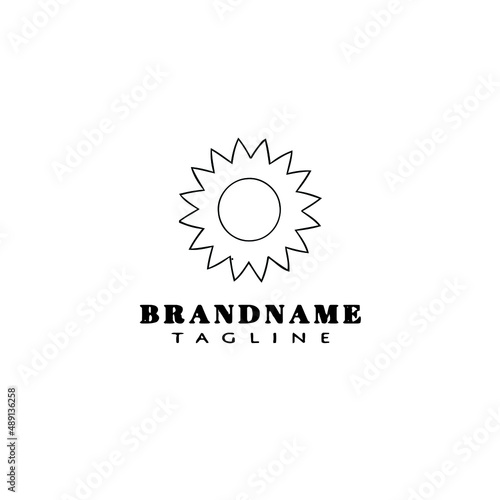 flower logo cartoon icon design template black isolated vector illustration