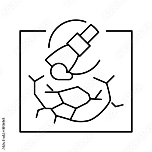 drywall repair line icon vector illustration