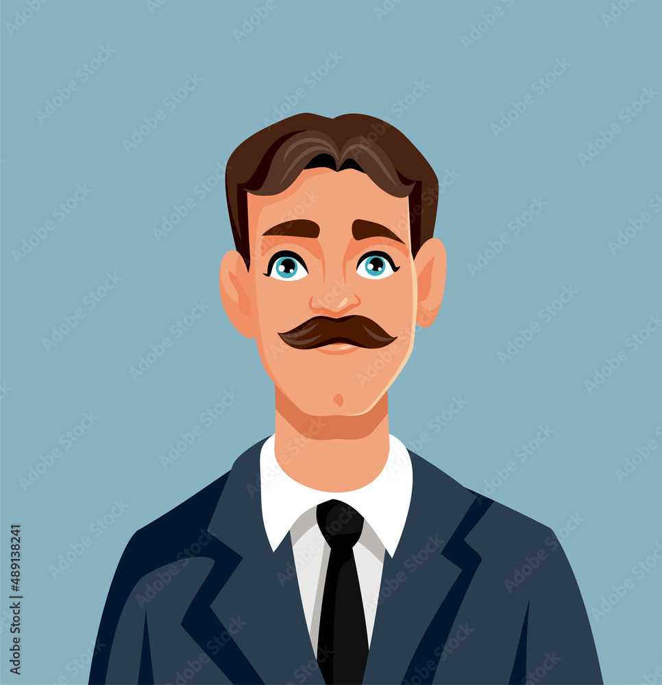 Happy Smiling Businessman Vector Cartoon Avatar Portrait