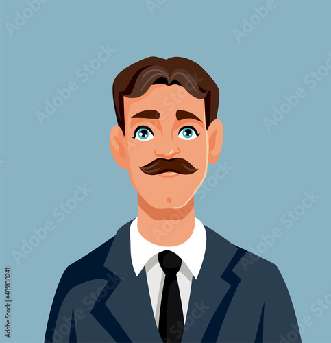 Happy Smiling Businessman Vector Cartoon Avatar Portrait