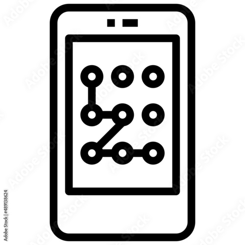 PATTERN LOCK line icon,linear,outline,graphic,illustration