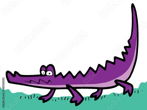 Illustration of an anxious crocodile