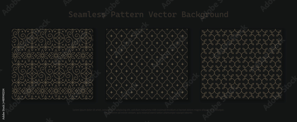 Set of Islamic ornamental seamless patterns, Arabic geometric in the oriental style, arabesque, Persian motif.