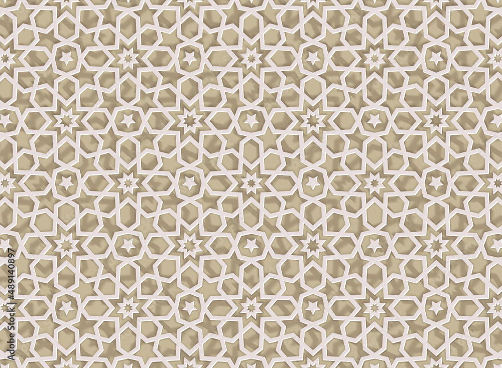 Background with 3d pattern in islamic ornament vector style. Ramadan round pattern elements. persian motif style. Geometric circular ornamental for your design. Background with 3d pattern in islamic ornament vector style. Ramadan round pattern elements. persian motif style. Geometric circular ornamental for your design.