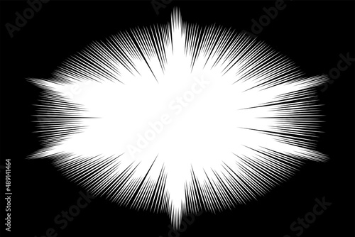 輝く光のエフェクト　漫画のグラフィック素材　放射線集中線　ベタフラッシュ　ウニフラッシュ　背景