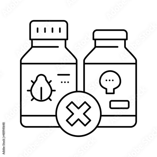 poison prohibition for safe children line icon vector illustration
