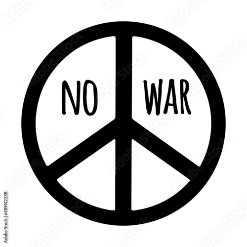 Peace symbol vector icon. Hand drawn illustration isolated on white background. No war, sign of love, faith, hippies. Simple monochrome sketch, doodle. Emblem of pacifism