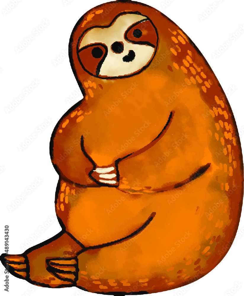 Naklejka premium hand painted Watercolor Sloth illustration,