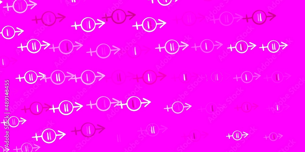 Light Pink vector backdrop with women power symbols.