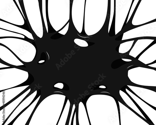 Black sticky slime background. Frame of dark petroleum. Popular kids sensory toy vector illustration. Vector abstract design element. 