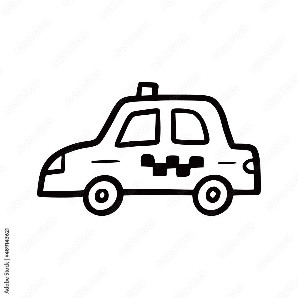 Taxi car. Doodle sketch scribble style. Hand drawn funny taxi vector illustration. Taxi car. Doodle sketch scribble style. Hand drawn funny taxi vector illustration.