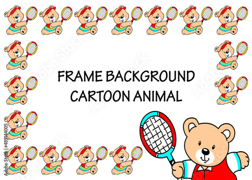 frame background cute animal concept vector editable