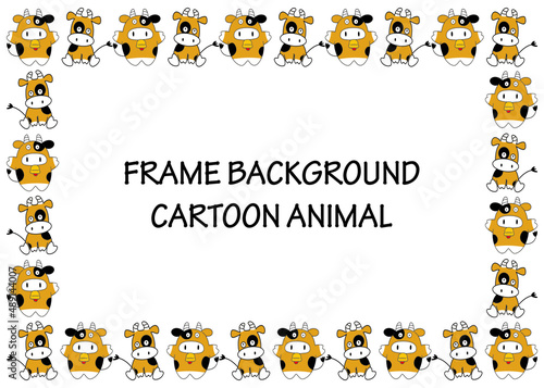 frame background cute animal concept vector editable