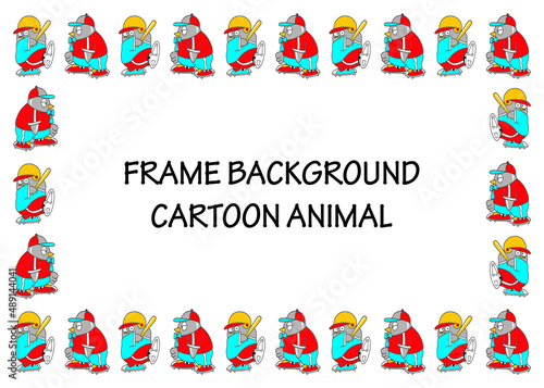 frame background cute animal concept vector editable