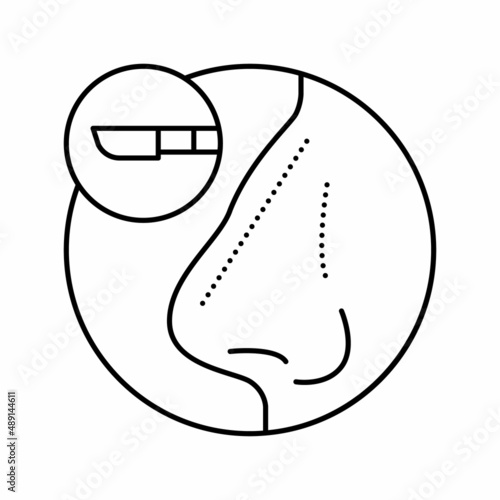 rhinoplasty treatment line icon vector illustration