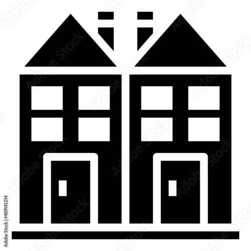 SEMI DETACHED glyph icon,linear,outline,graphic,illustration