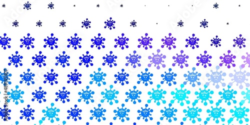 Light Pink, Blue vector backdrop with virus symbols.