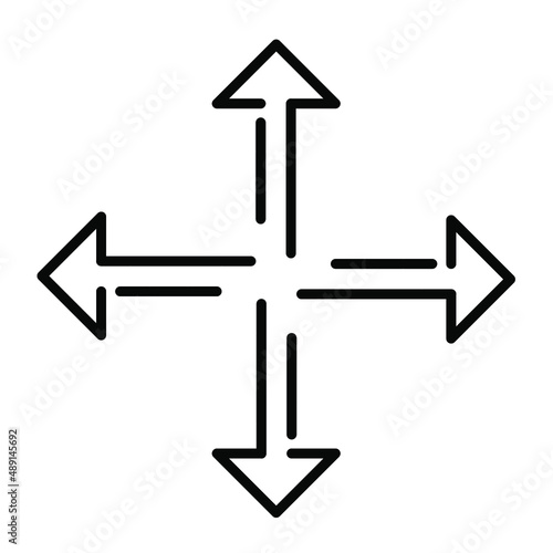 Four arrows point out from the center. Outward directions icon. Symbol arrows vector. Vector ilustration on white background
