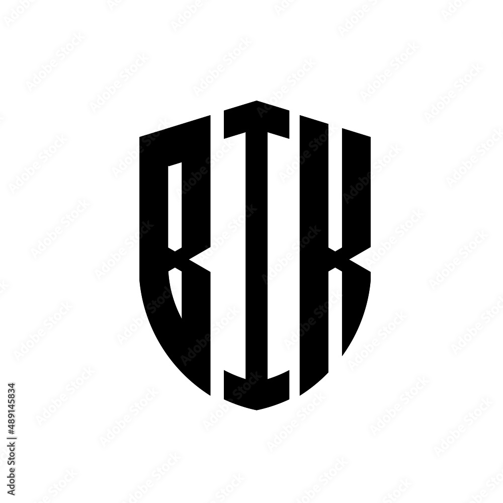 BIK letter logo design. BIK modern letter logo with black background