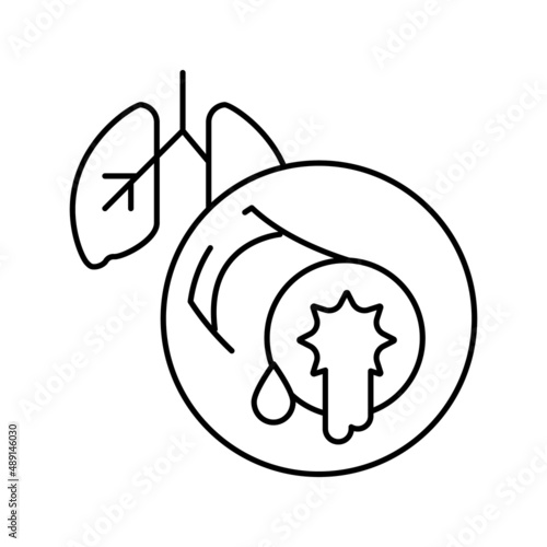 bronchiectasis respiratory disease line icon vector illustration