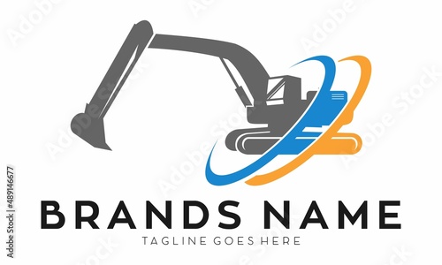 Excavator technology symbol logo design
